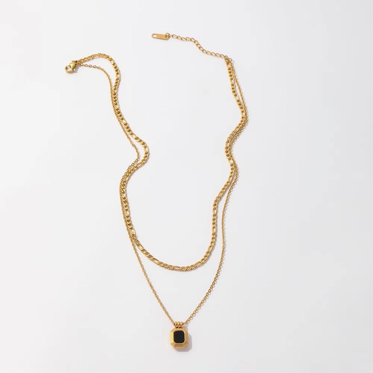 Double Layer Rectangular Necklace