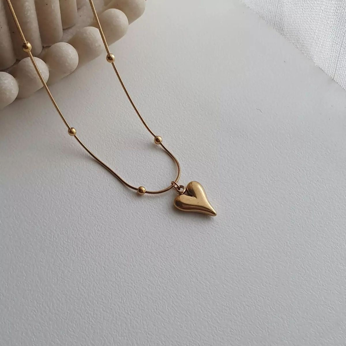 Trendy Heart Dot Necklace
