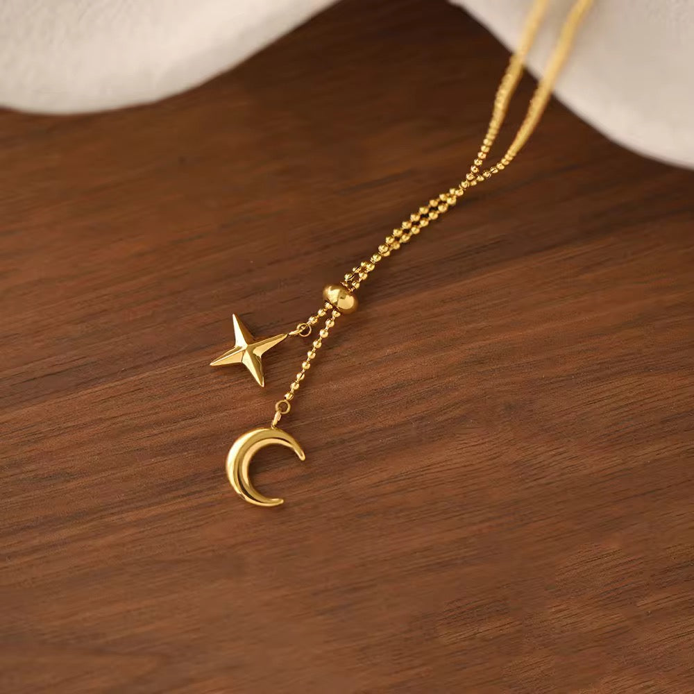 Moon Star Tassel Necklace