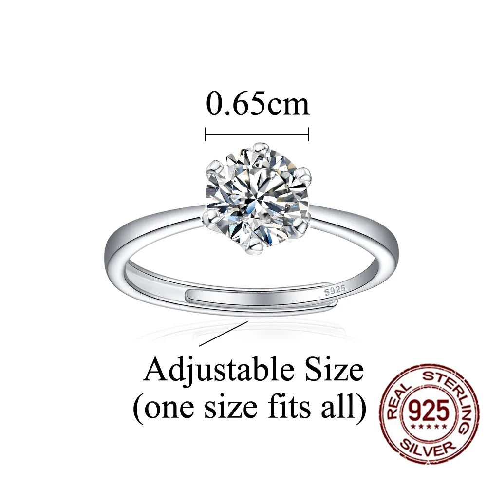 S925 Silver Shiny Adjustable Beauty Ring