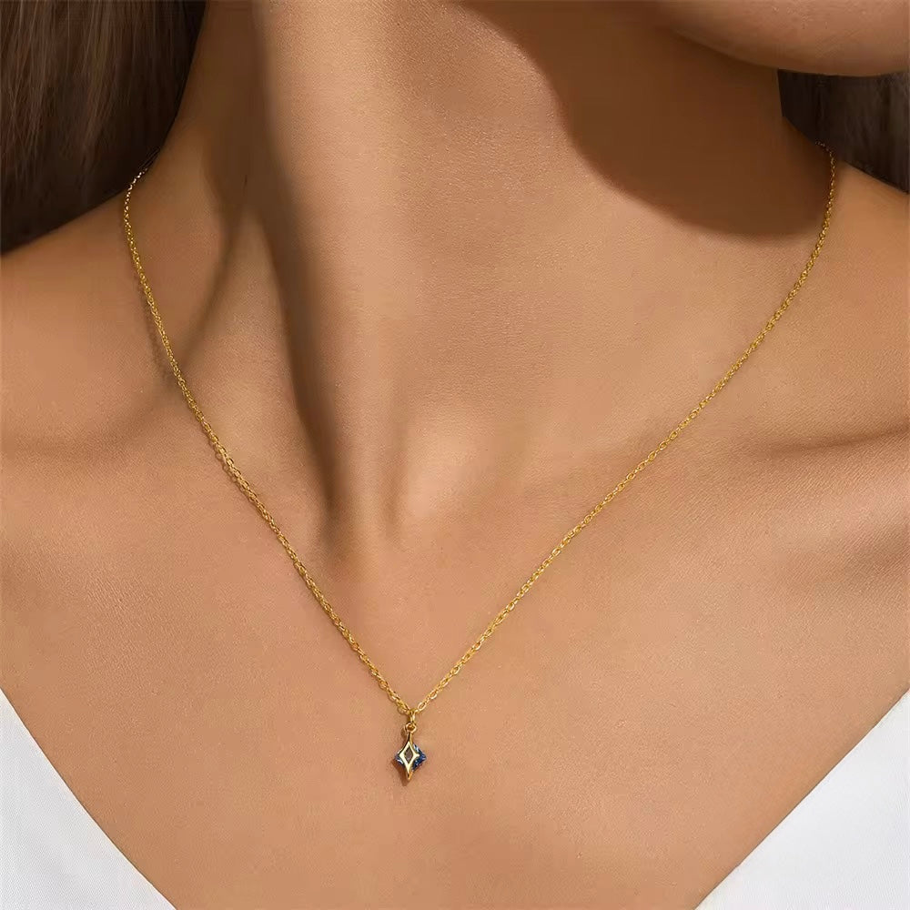 S925 Silver Star Blue Earrings & Necklace set