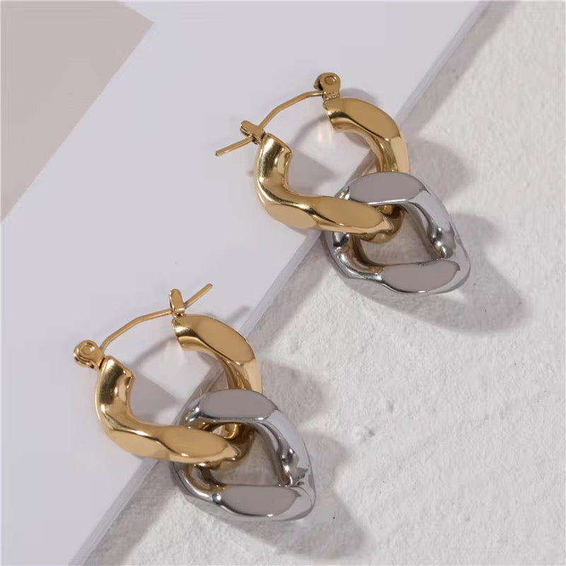 Gold & Silver Chain Earrings