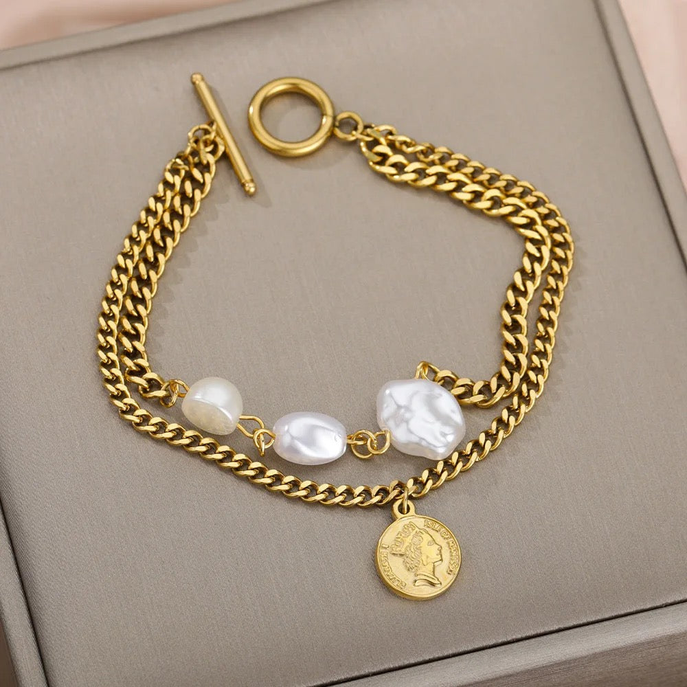 Chain and Pearl Bracelet