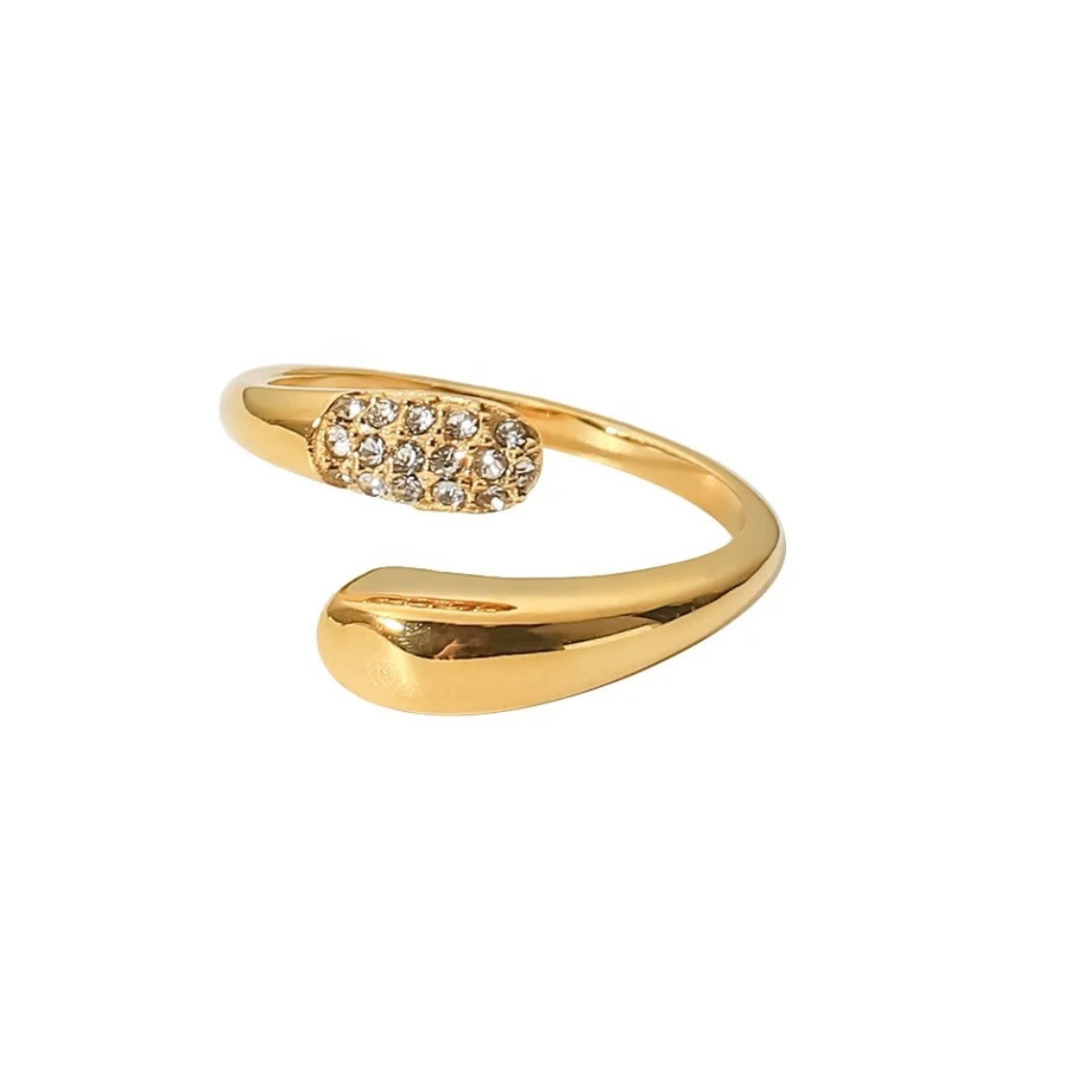 Waterdrop Shape Zircon Paved Ring М10424040