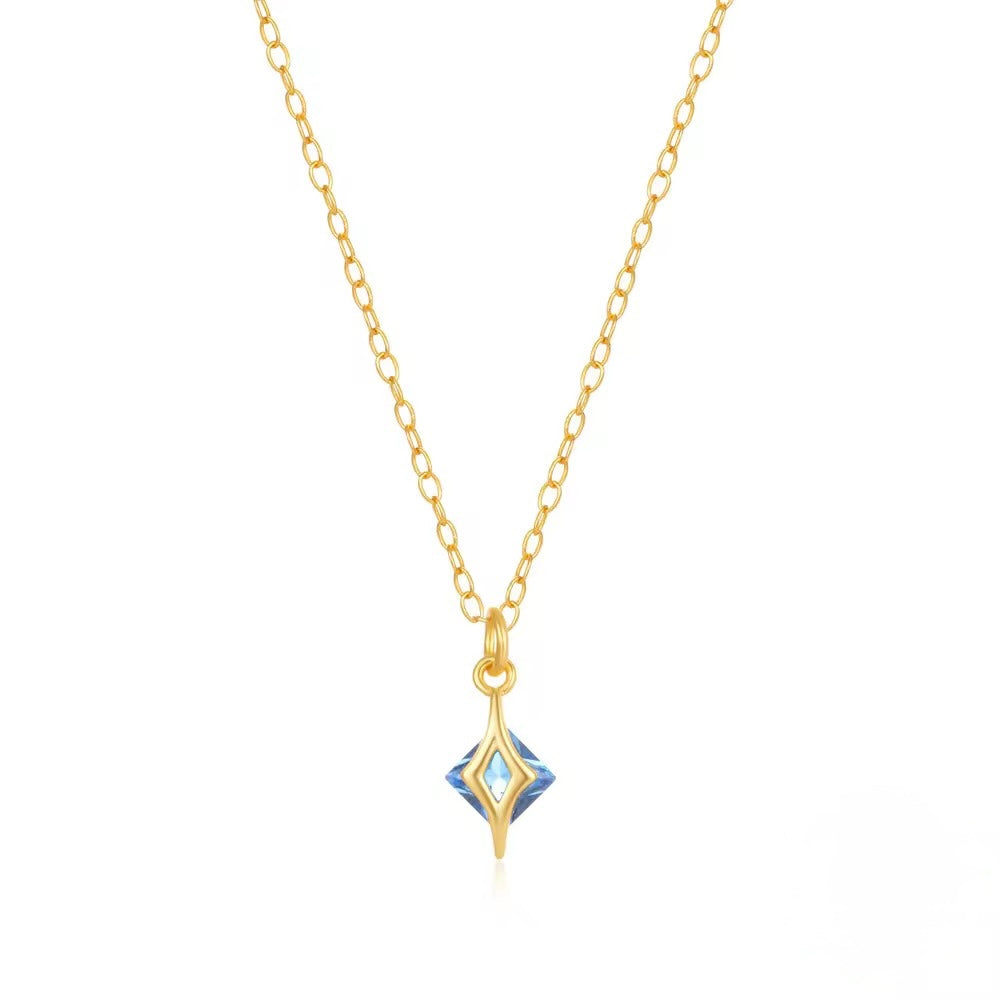 S925 Silver Star Blue Earrings & Necklace set