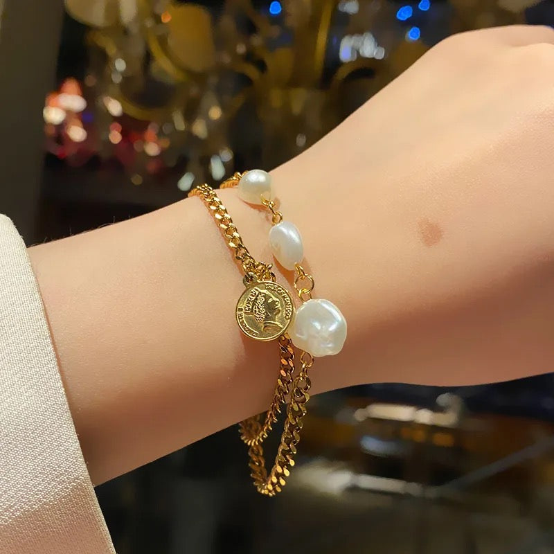 Chain and Pearl Bracelet