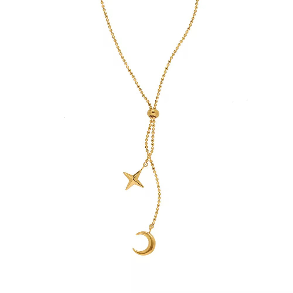 Moon Star Tassel Necklace