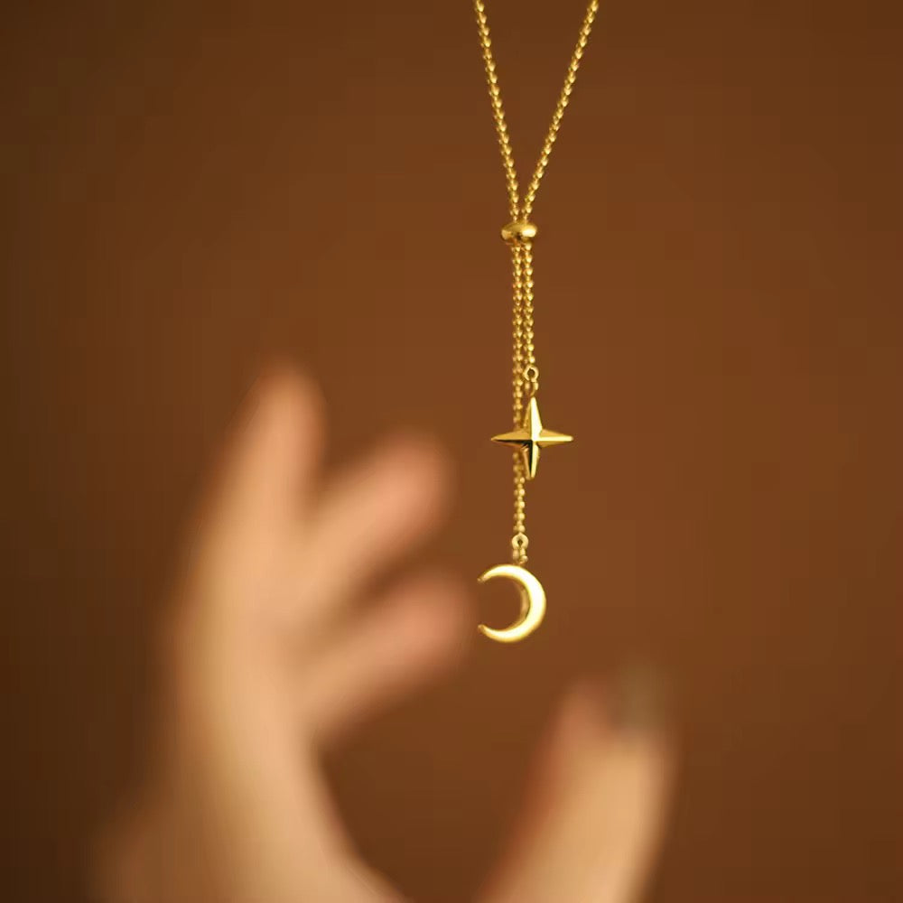 Moon Star Tassel Necklace