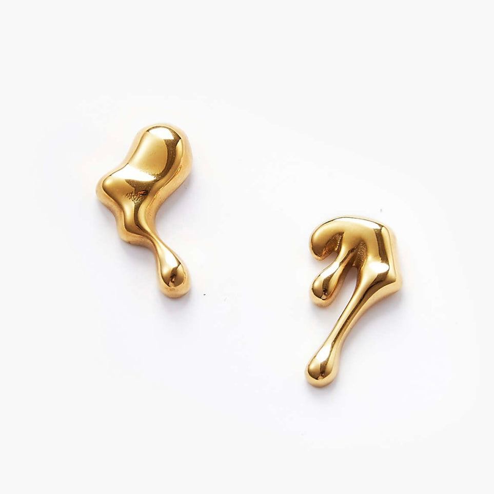 Asymmetrical Metal Water Drop Shaped earrings М10424006