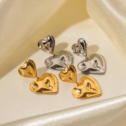 Double Heart Drop Trendy Earrings М10424003