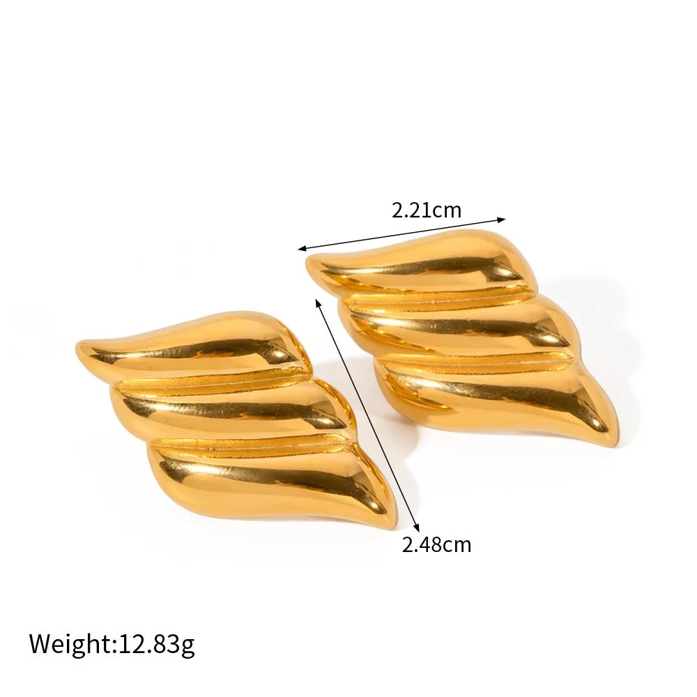 Wing Geometric Earrings Gold M10724030