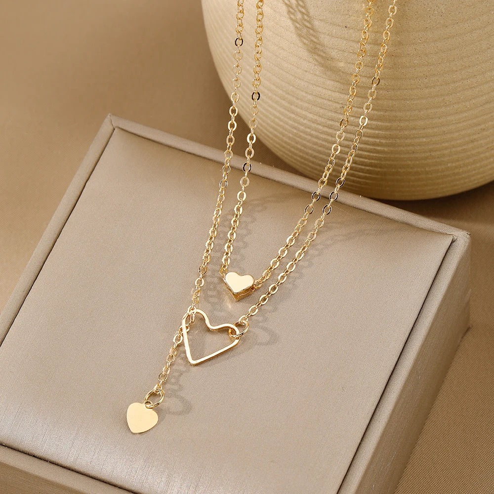 Double Layer Heart Pendant Necklace M10524122