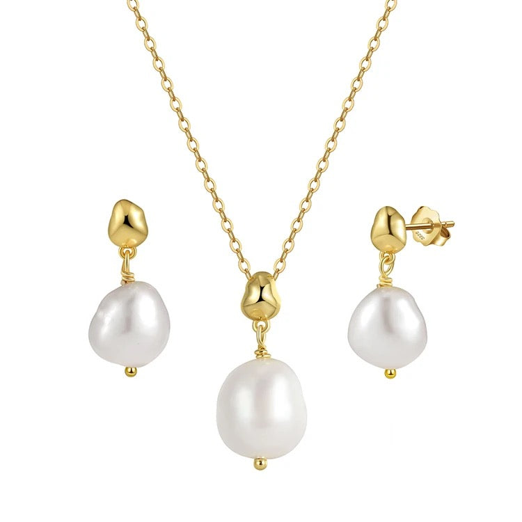 S925 Silver Pearl Set