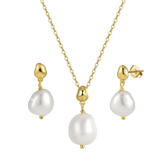 S925 Silver Pearl Set