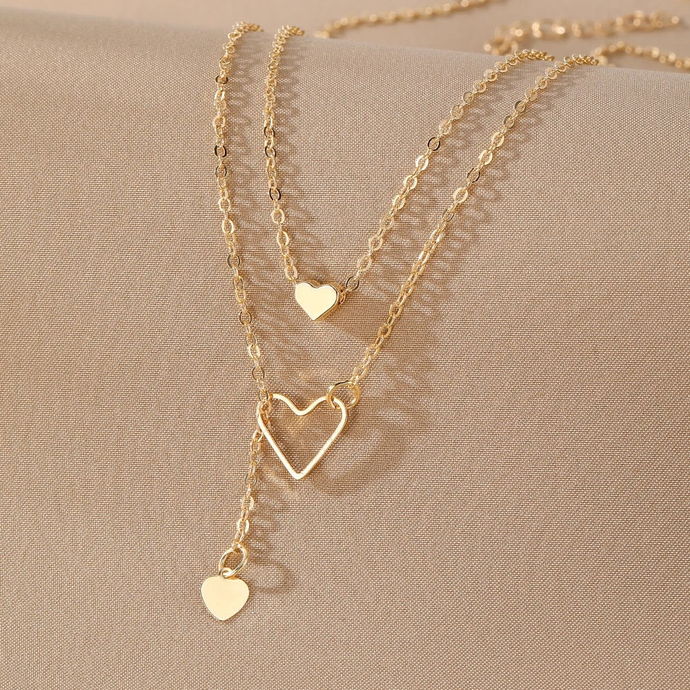 Double Layer Heart Pendant Necklace M10524122