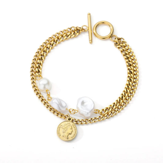 Chain and Pearl Bracelet