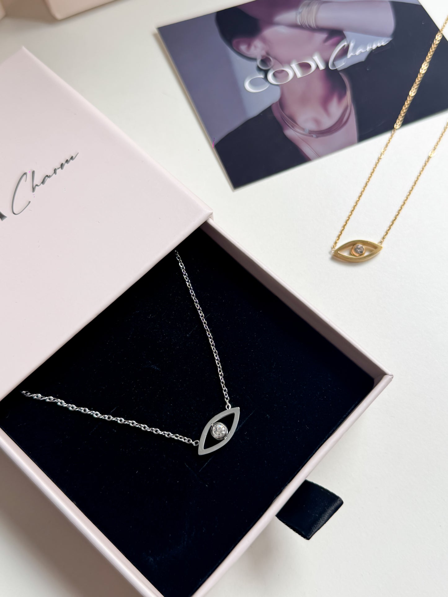 Eye Necklace silver color