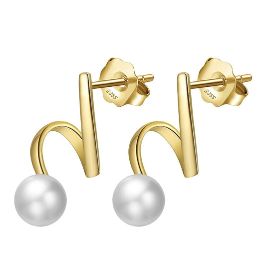 S925 Silver Pearl Stud Earrings