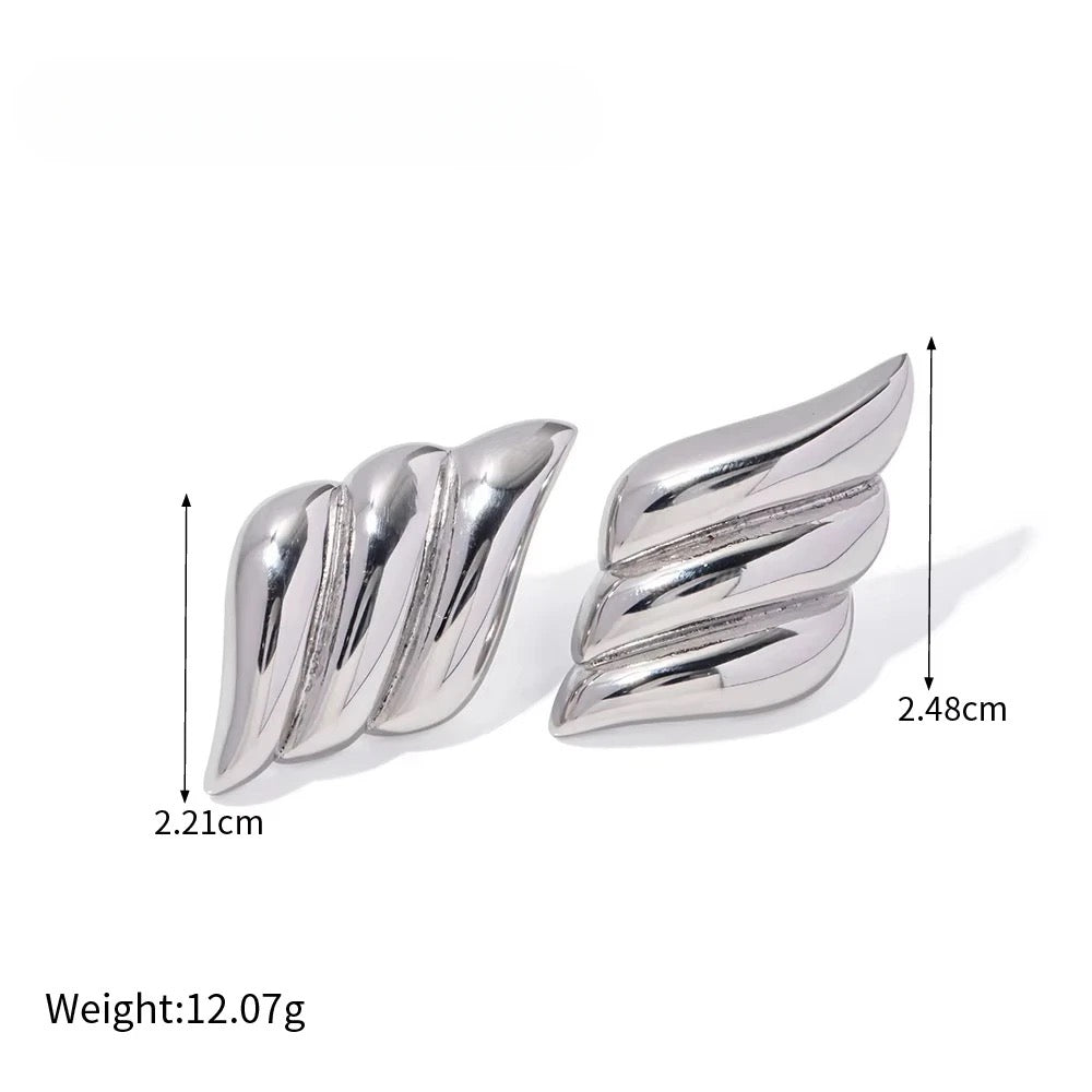 Wing Geometric Earrings Silver M10724030