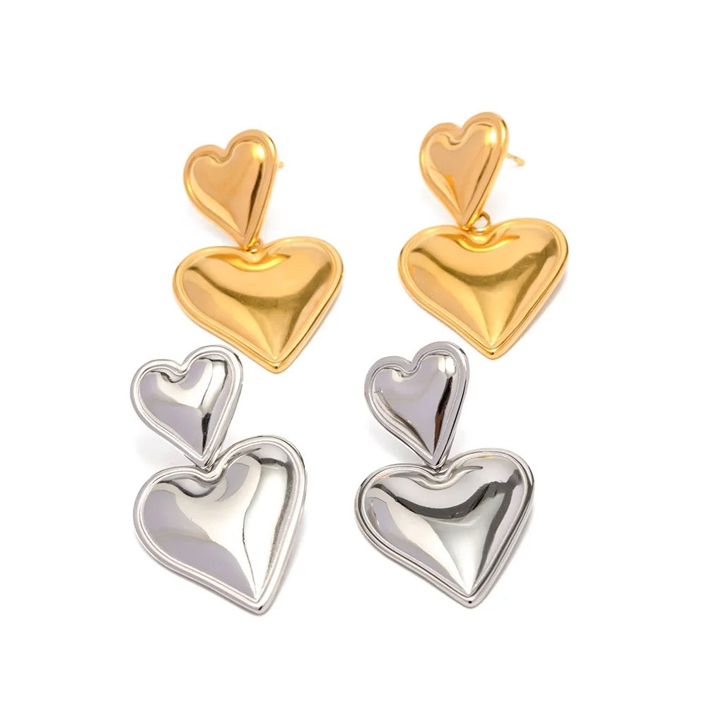 Trendy Double Heart Earrings M10524062