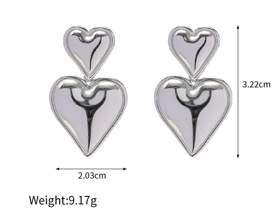 Trendy Double Heart Earrings M10524062