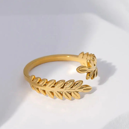 Geometric Leaves Ring