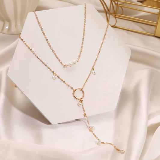 Pearl Chain Pendant Necklace M10524120