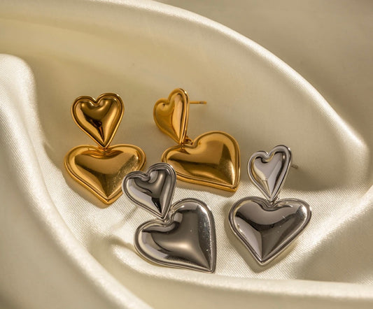 Trendy Double Heart Earrings M10524062