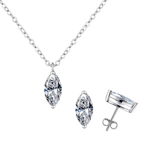 S925 Silver Drop shaped set