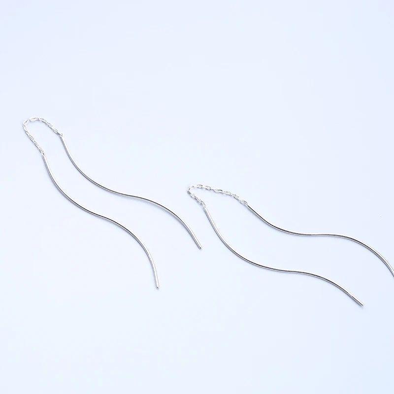 S925 Silver Long Chain Earrings