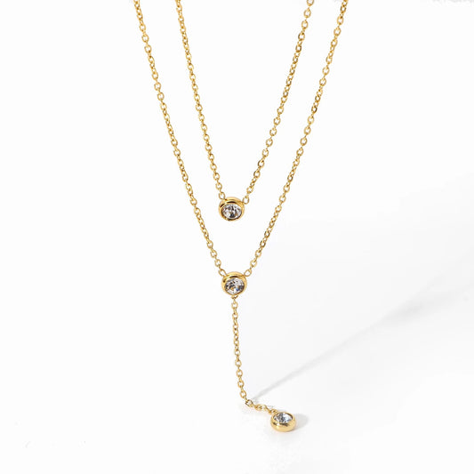 Double Layer Y Shaped Necklace M10724044