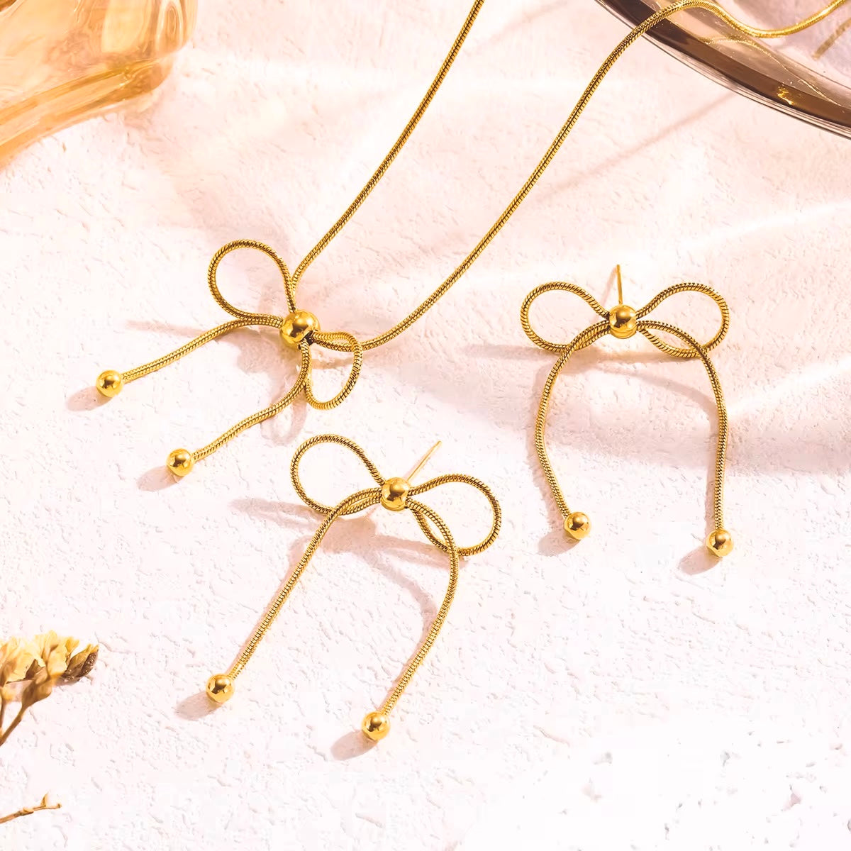 Bowknot Earrings & Necklace Set