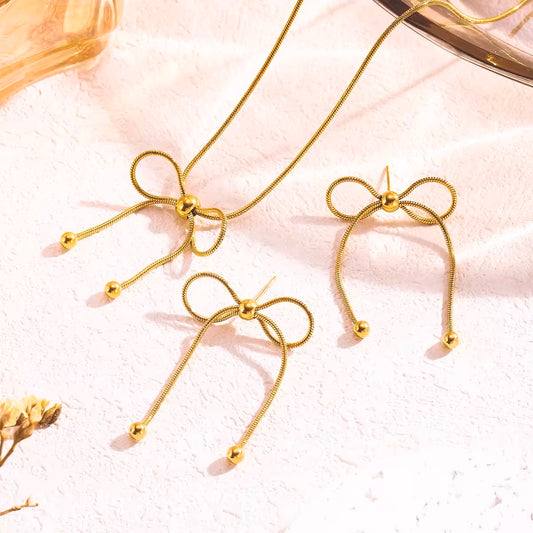 Bowknot Earrings & Necklace Set