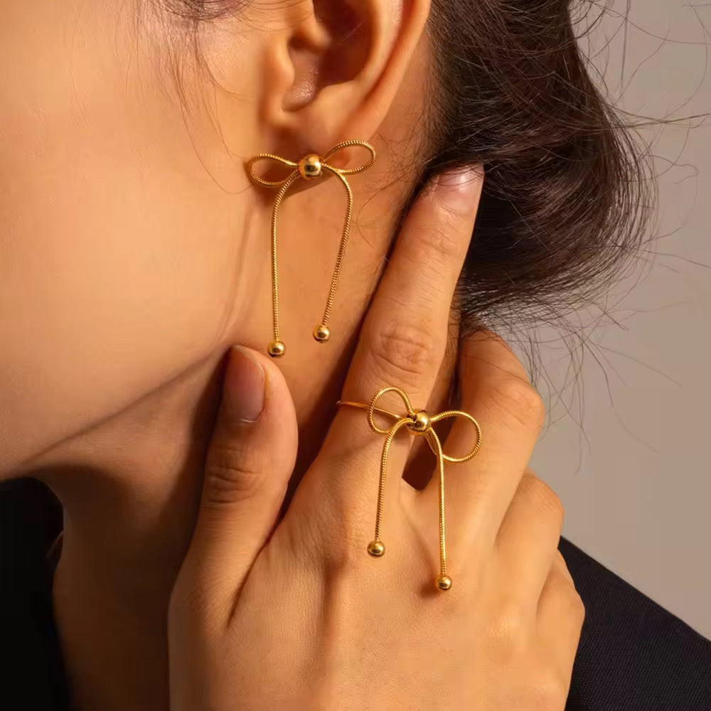 Bowknot Earrings & Necklace Set